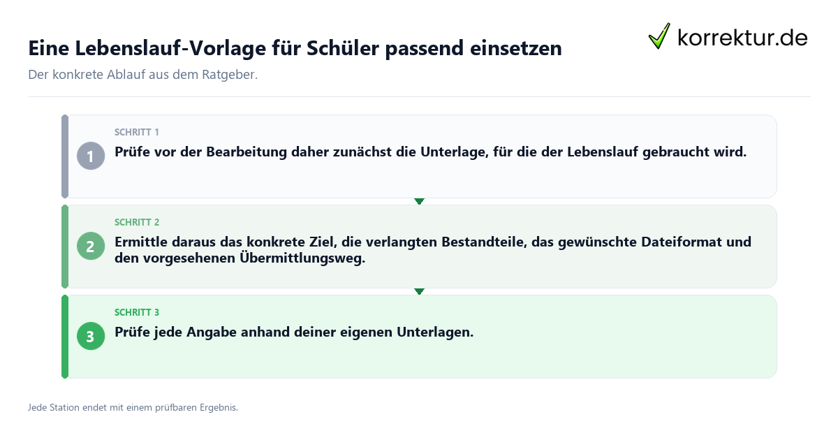 Konkrete Schritte zu Eine Lebenslauf-Vorlage für Schüler passend einsetzen