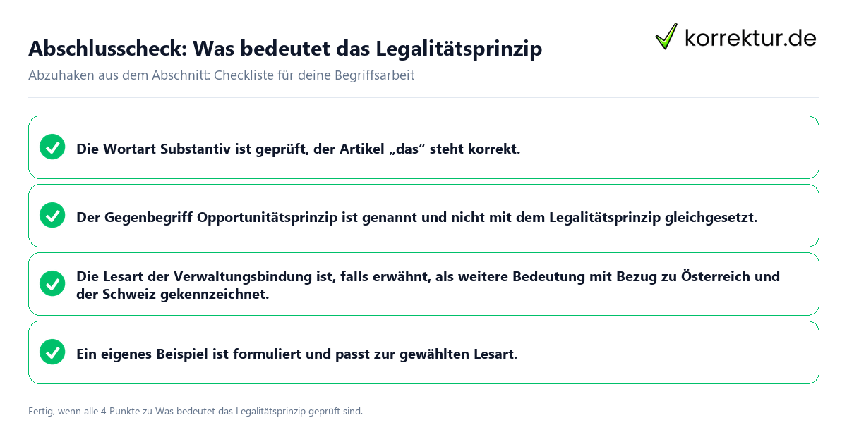 Abschlusscheck: Was bedeutet das Legalitätsprinzip Konkreter Abschlusscheck zu Was bedeutet das Legalitätsprinzip
