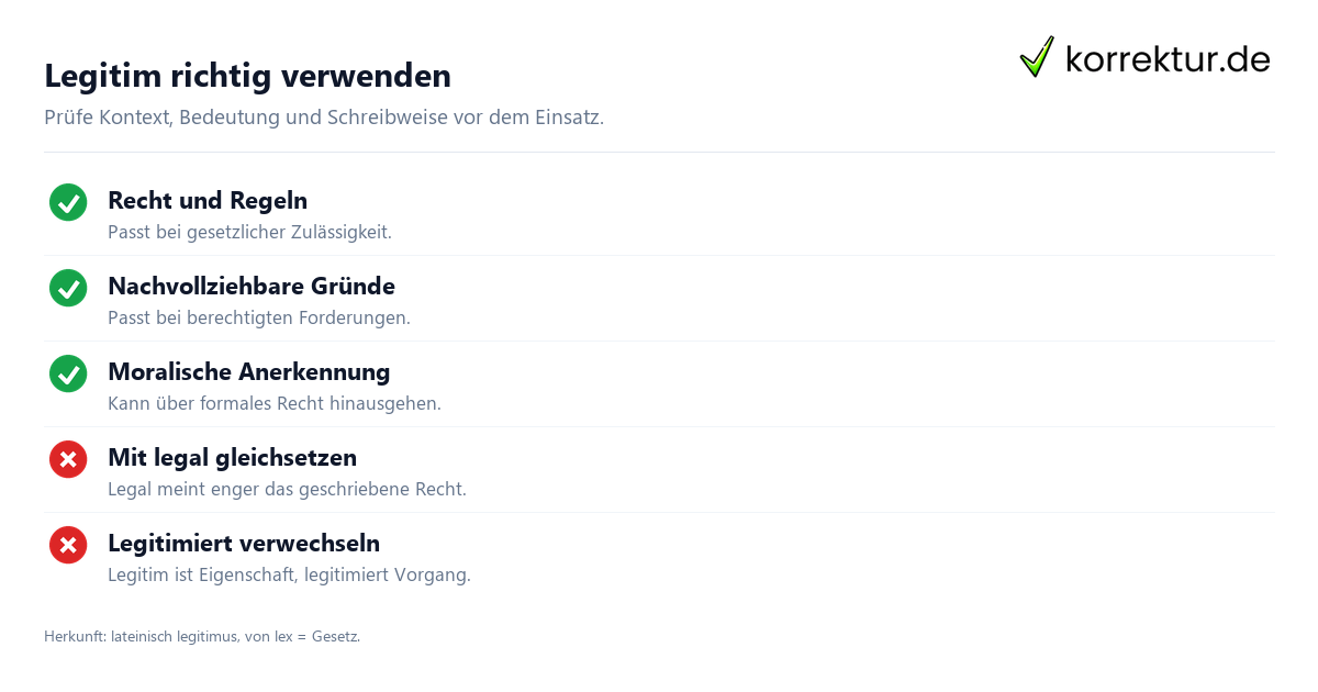 legitim Bedeutung: richtige Verwendung und typische Fehler