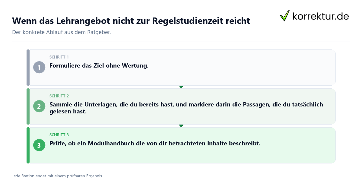 Wenn das Lehrangebot nicht zur Regelstudienzeit reicht Konkrete Schritte zu Wenn das Lehrangebot nicht zur Regelstudienzeit reicht