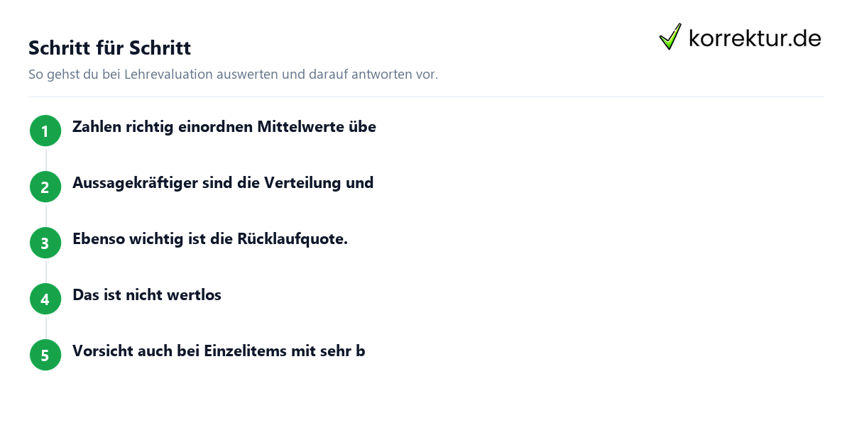 Lehrevaluation auswerten und darauf antworten: Schritte