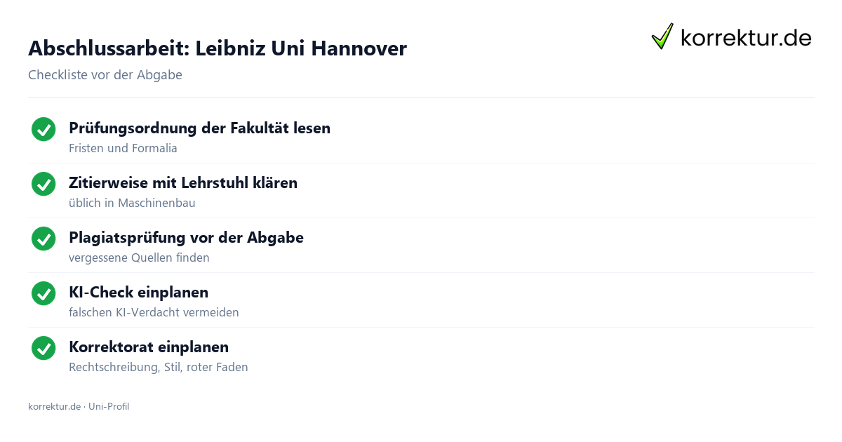 Abschlussarbeit an der Leibniz Uni Hannover: Formalia, Zitierweise, Plagiatsprüfung