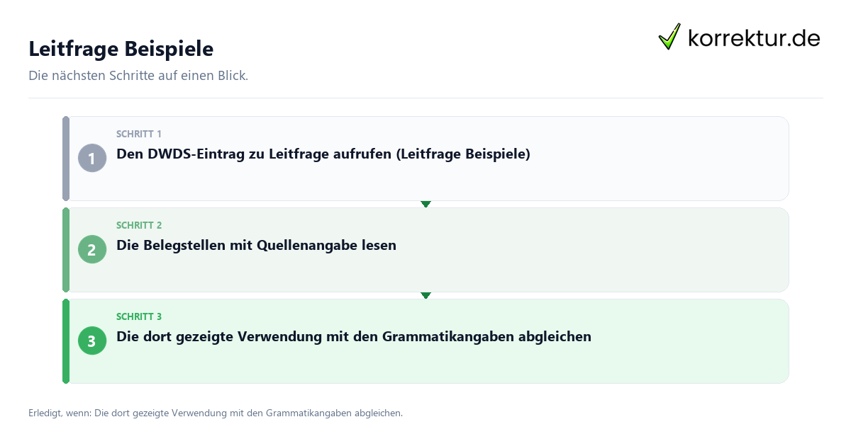Leitfrage Beispiele Leitfrage Beispiele mit einem Ablauf aus Prüfung, Kontakt und Dokumentation