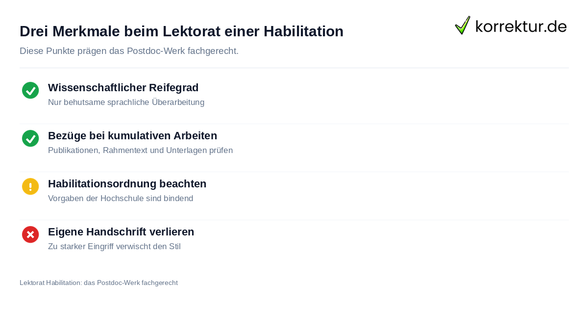 Drei Merkmale beim Lektorat einer Habilitation Lektorat Habilitation: drei Merkmale fürs Postdoc-Werk fachgerecht prüfen
