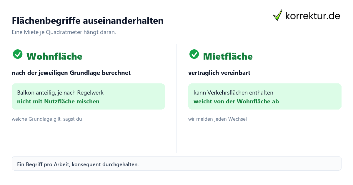 Flächenbegriffe auseinanderhalten Immobilienwirtschaft: Flächenbegriffe im Vergleich