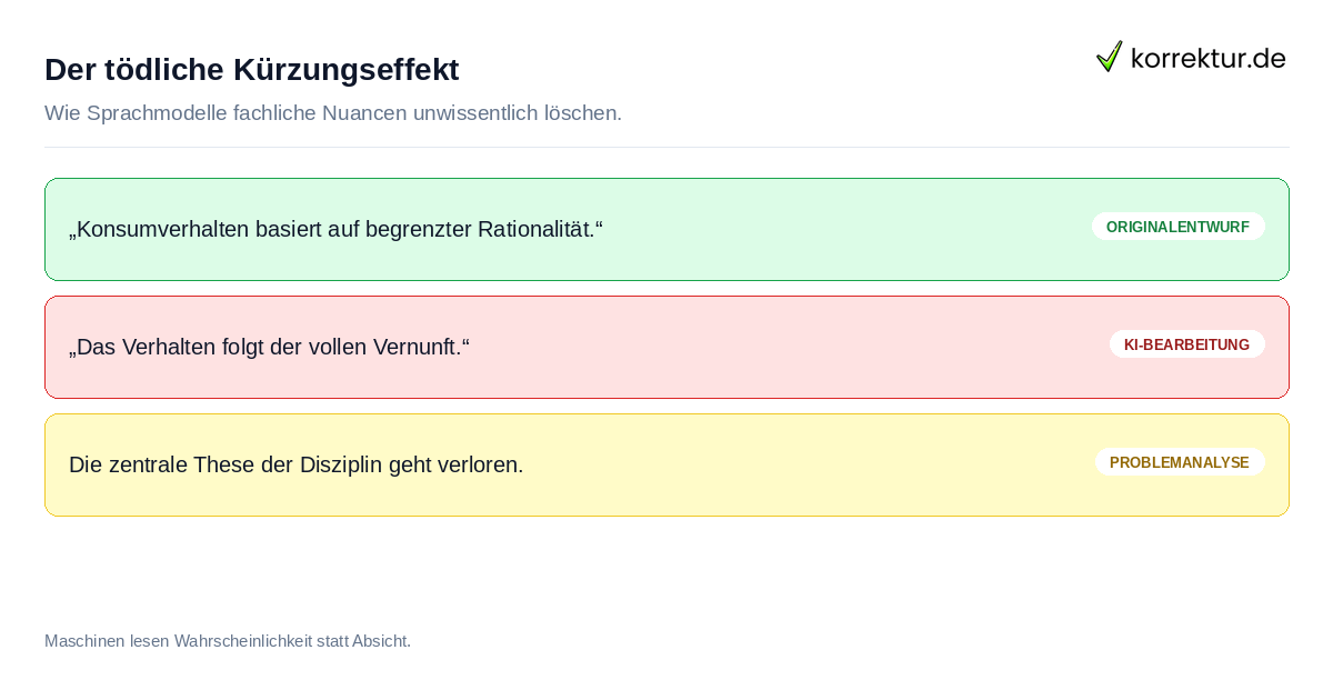 KI-Fehlerbeispiel: Verlust des Begriffs beschränkt rational in der Behavorial Economics Analyse