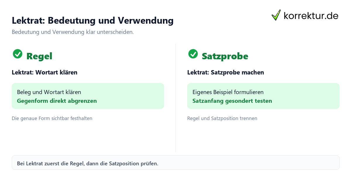 Lektrat: Bedeutung und Verwendung Lektrat: Bedeutung und Verwendung mit Bedeutung und passender Verwendung im Vergleich