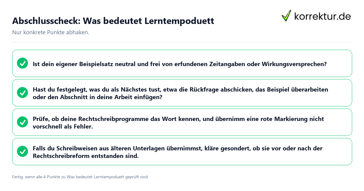 Konkreter Abschlusscheck zu Was bedeutet Lerntempoduett