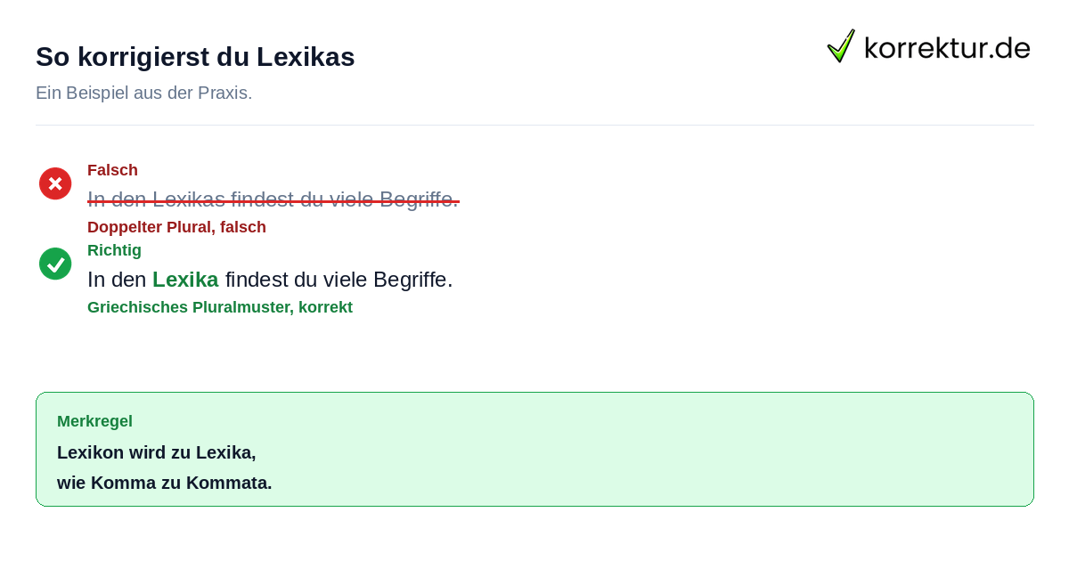 Rotstift-Korrektur: Plural von Lexikon richtig schreiben