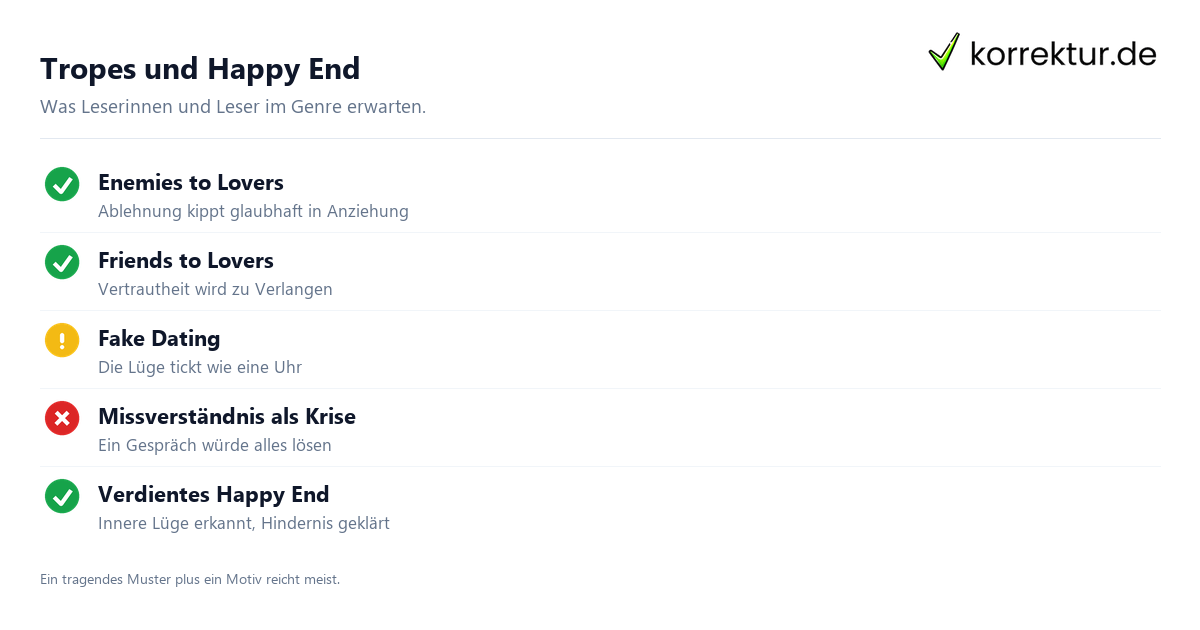 Tropes und Happy End Liebesroman Tropes und Happy End Checkliste