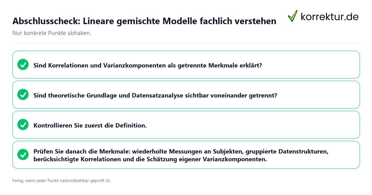 Konkreter Abschlusscheck zu Lineare gemischte Modelle fachlich verstehen