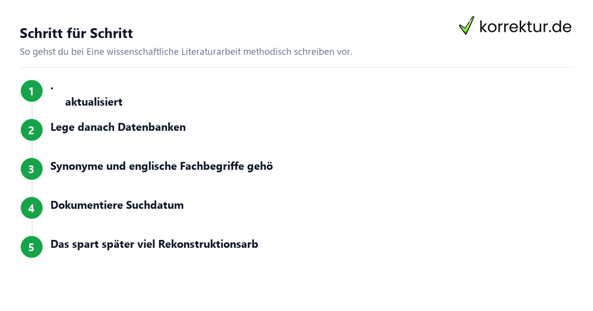 Eine wissenschaftliche Literaturarbeit methodisch schreiben: Schritte