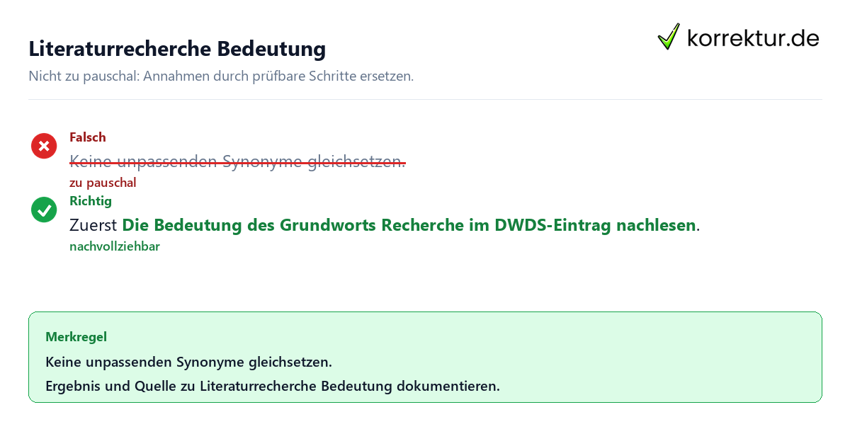 Ungeeignete und belastbare Vorgehensweise bei Literaturrecherche Bedeutung