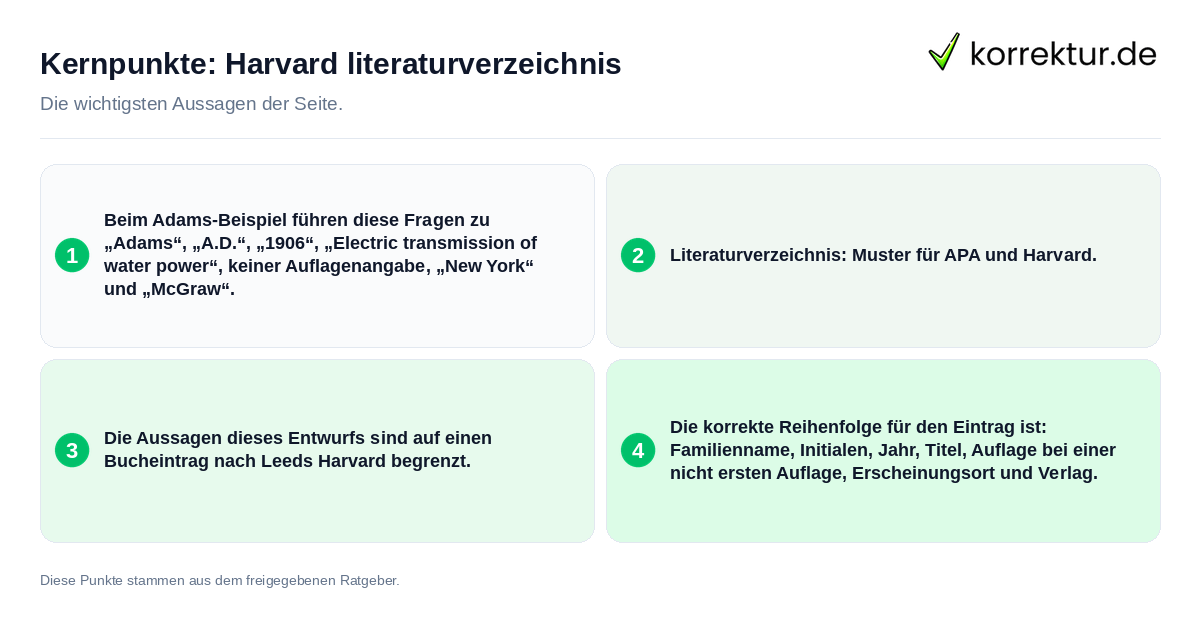 Kernpunkte: Harvard literaturverzeichnis Konkrete Kernpunkte zu Harvard literaturverzeichnis