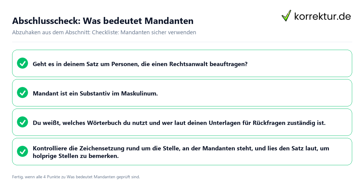 Abschlusscheck: Was bedeutet Mandanten Konkreter Abschlusscheck zu Was bedeutet Mandanten