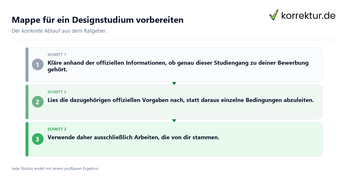 Konkrete Schritte zu Mappe für ein Designstudium vorbereiten