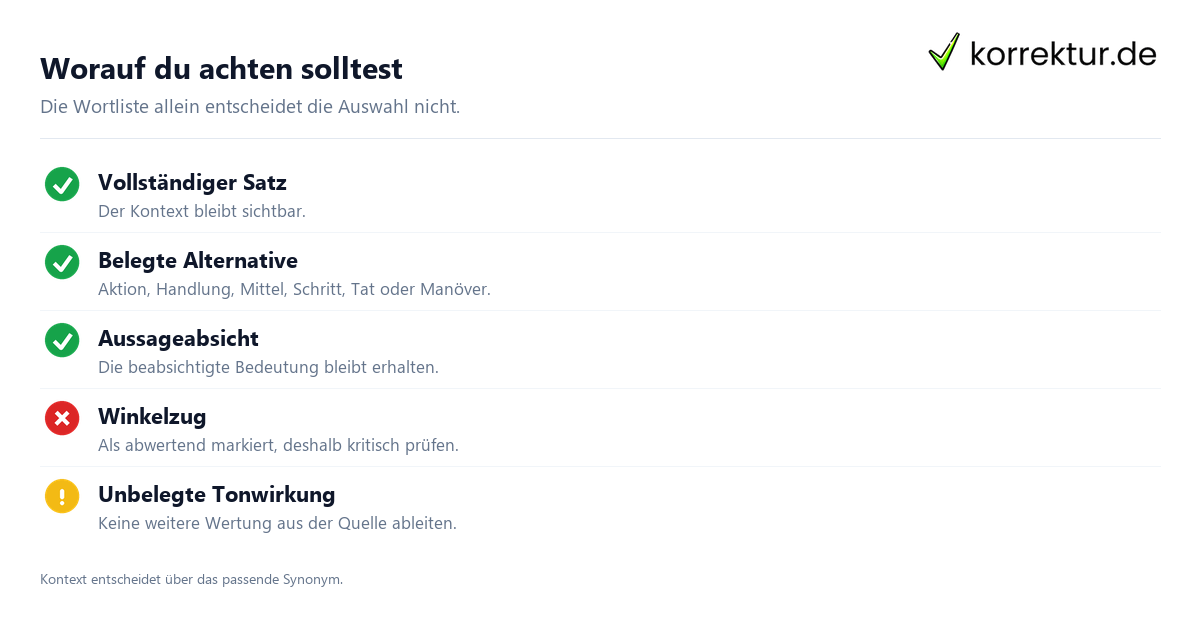 Worauf du achten solltest Synonyme für Maßnahme im richtigen Satzkontext auswählen