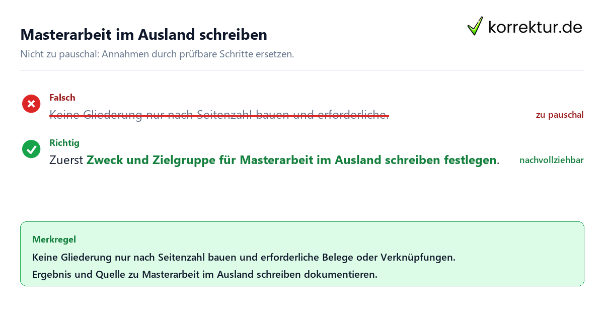 Ungeeignete und belastbare Vorgehensweise bei Masterarbeit im Ausland schreiben