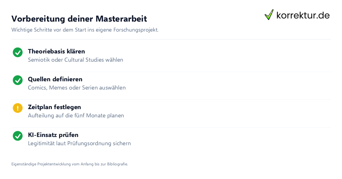 Vorbereitung deiner Masterarbeit Checkliste für die Masterarbeit über Populärkulturen schreiben