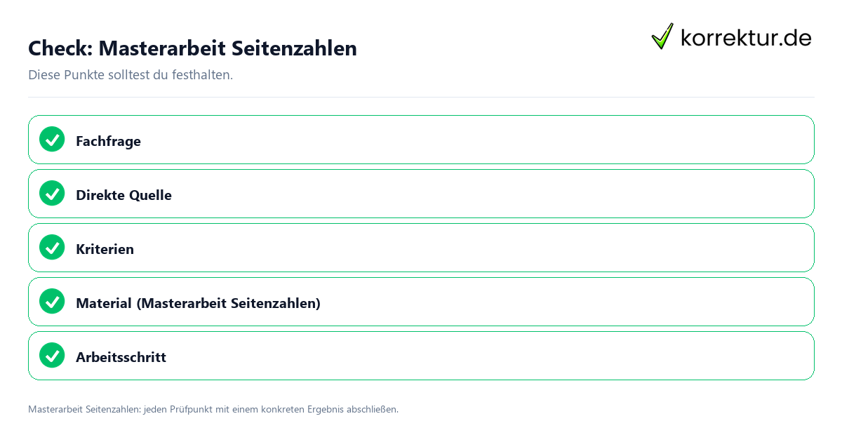 Check: Masterarbeit Seitenzahlen Masterarbeit Seitenzahlen mit einer themenspezifischen Checkliste