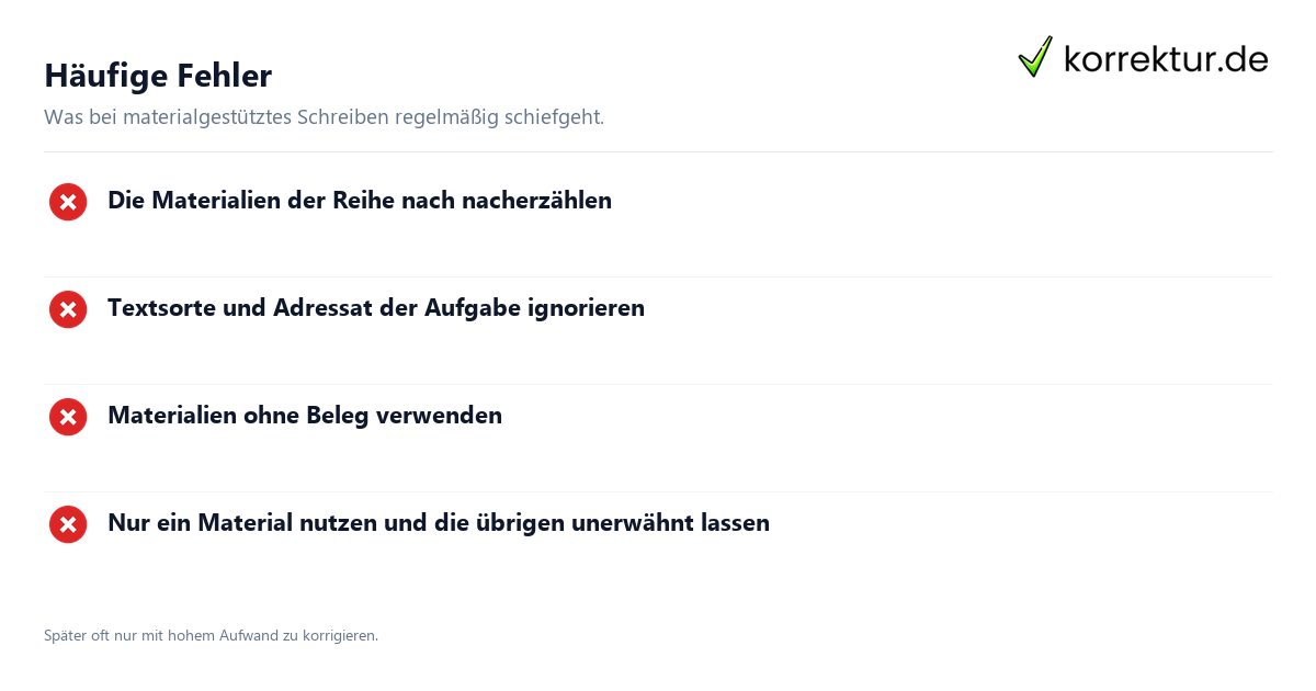 Materialgestütztes Schreiben im Abitur meistern: häufige Fehler
