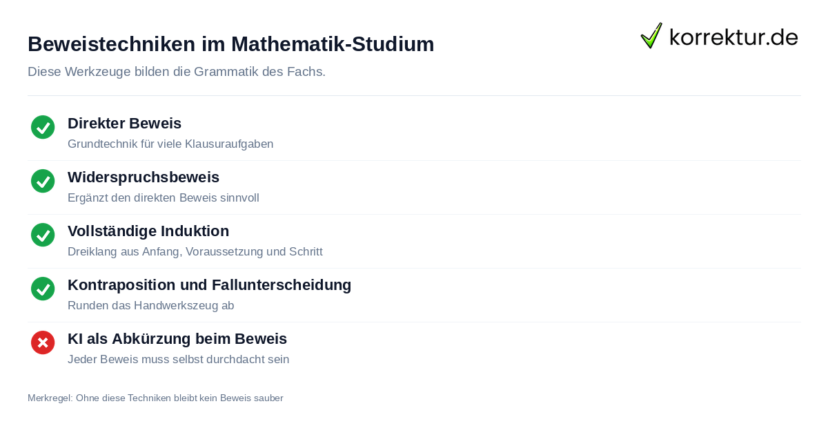Mathematik studieren: Beweistechniken für Analysis, Algebra und Stochastik