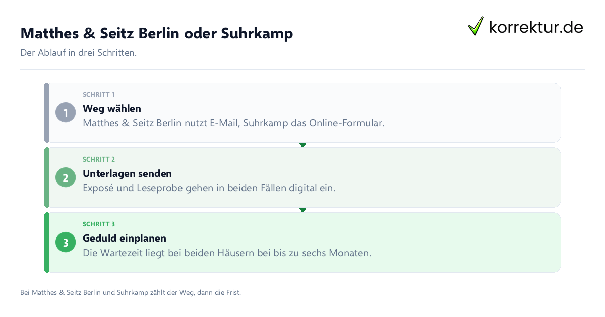 Matthes & Seitz Berlin oder Suhrkamp Matthes & Seitz Berlin oder Suhrkamp: der Ablauf in drei Schritten