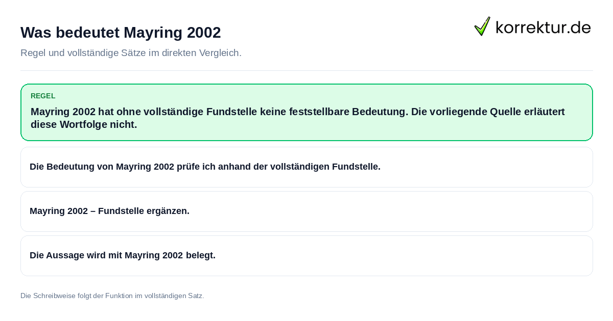Was bedeutet Mayring 2002 Konkrete Regel und vollständige Beispielsätze zu Was bedeutet Mayring 2002