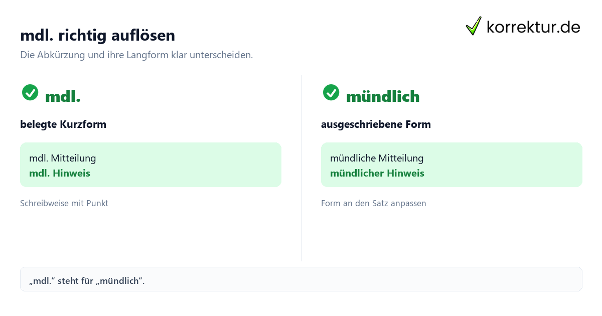 mdl. richtig auflösen Was bedeutet die Abkürzung Mdl? Kurzform und Langform erklärt