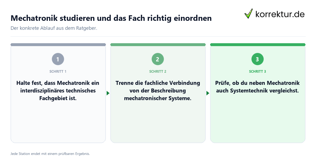 Konkrete Schritte zu Mechatronik studieren und das Fach richtig einordnen