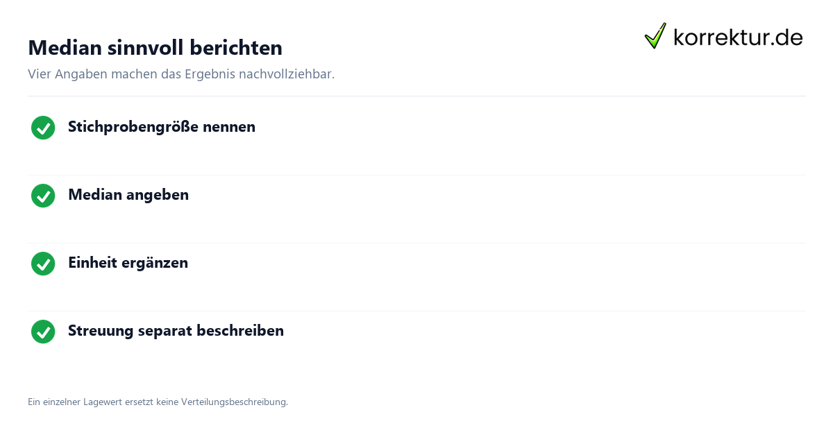 Median sinnvoll berichten Median richtig auswerten