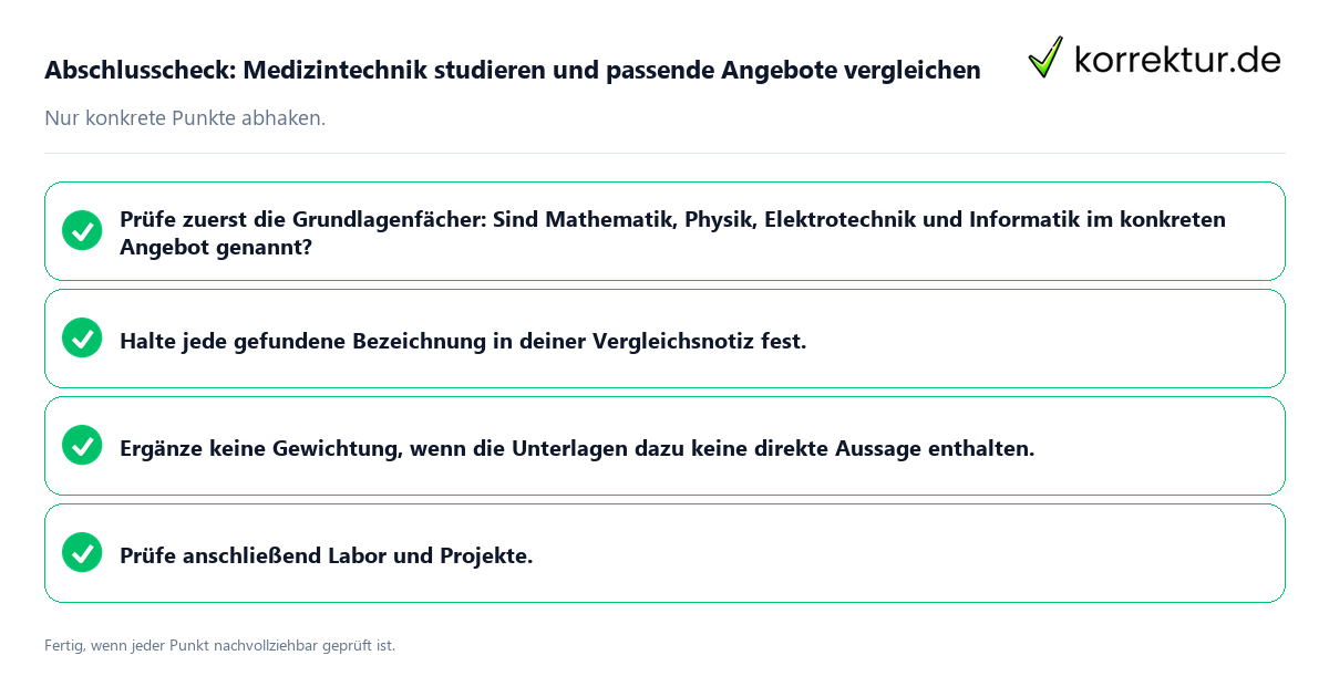 Abschlusscheck: Medizintechnik studieren und passende Angebote vergleichen Konkreter Abschlusscheck zu Medizintechnik studieren und passende Angebote vergleichen