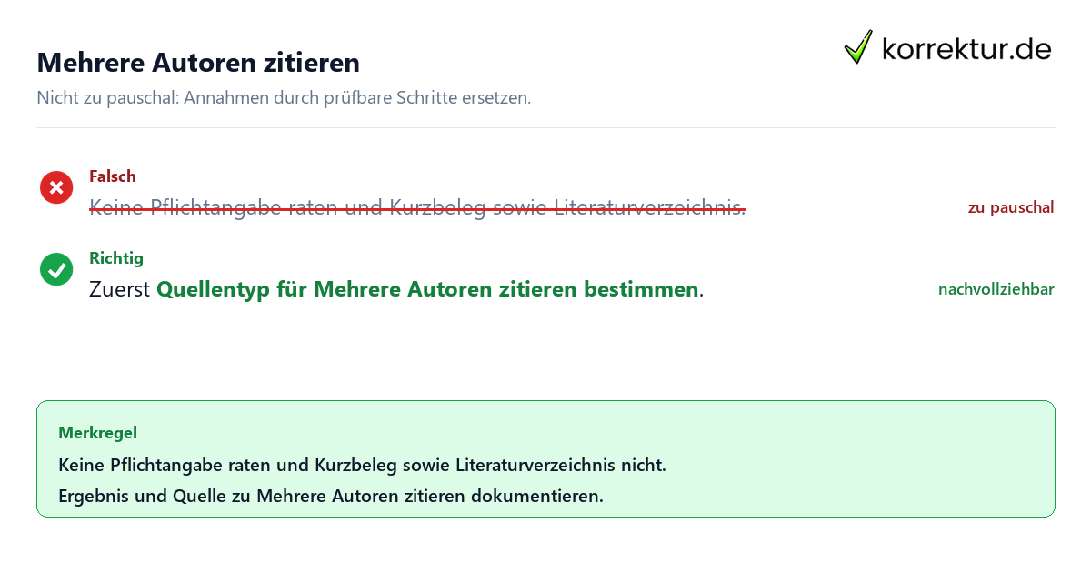 Mehrere Autoren zitieren Ungeeignete und belastbare Vorgehensweise bei Mehrere Autoren zitieren