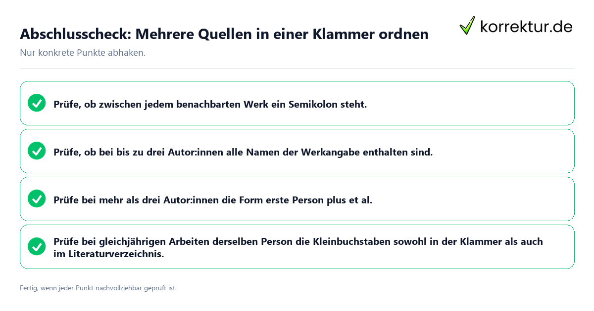 Abschlusscheck: Mehrere Quellen in einer Klammer ordnen Konkreter Abschlusscheck zu Mehrere Quellen in einer Klammer ordnen
