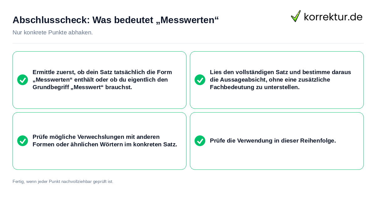 Abschlusscheck: Was bedeutet „Messwerten“ Konkreter Abschlusscheck zu Was bedeutet „Messwerten“