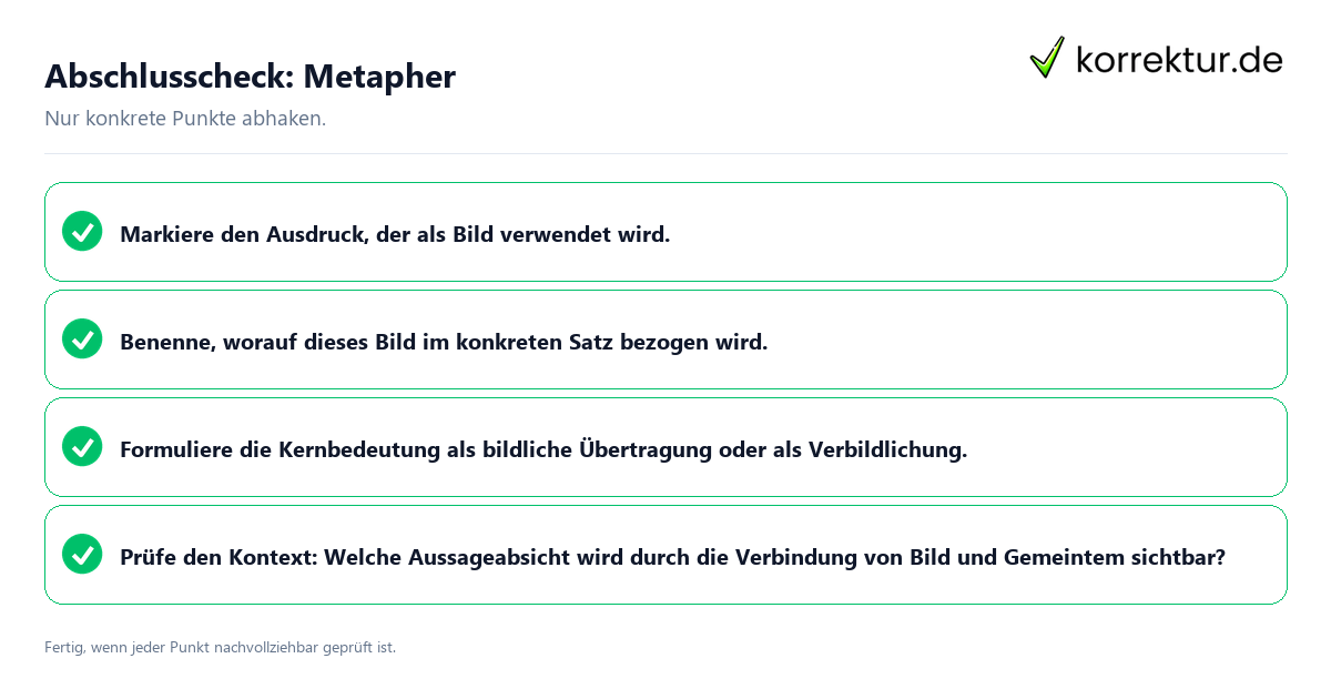 Abschlusscheck: Metapher Konkreter Abschlusscheck zu Metapher