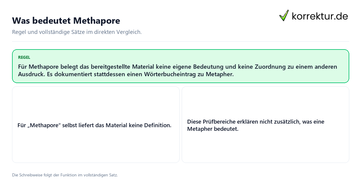 Was bedeutet Methapore Konkrete Regel und vollständige Beispielsätze zu Was bedeutet Methapore