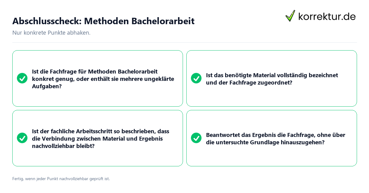 Konkreter Abschlusscheck zu Methoden Bachelorarbeit