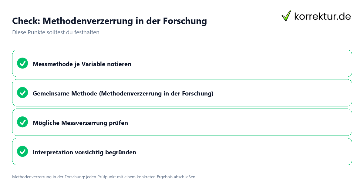 Check: Methodenverzerrung in der Forschung Methodenverzerrung in der Forschung mit einer themenspezifischen Checkliste