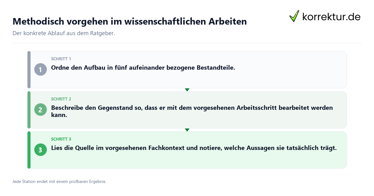 Konkrete Schritte zu Methodisch vorgehen im wissenschaftlichen Arbeiten