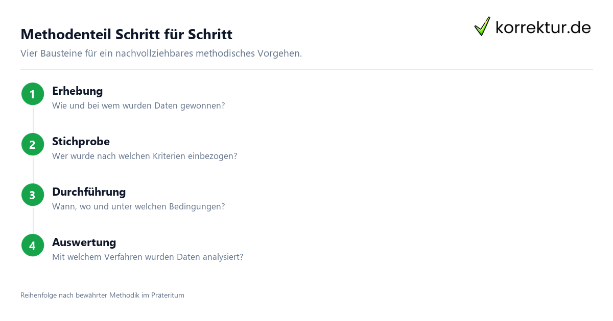 Methodisches Vorgehen in vier Schritten transparent aufbauen