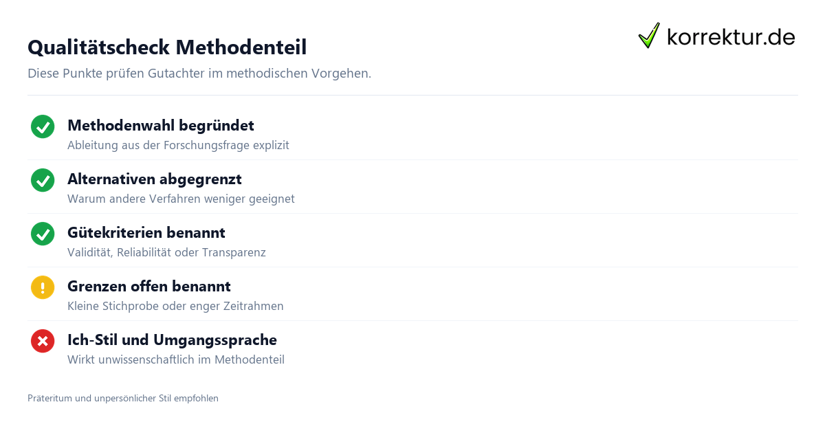 Qualitätscheck Methodenteil Checkliste methodisches Vorgehen für Bachelorarbeit und Masterarbeit
