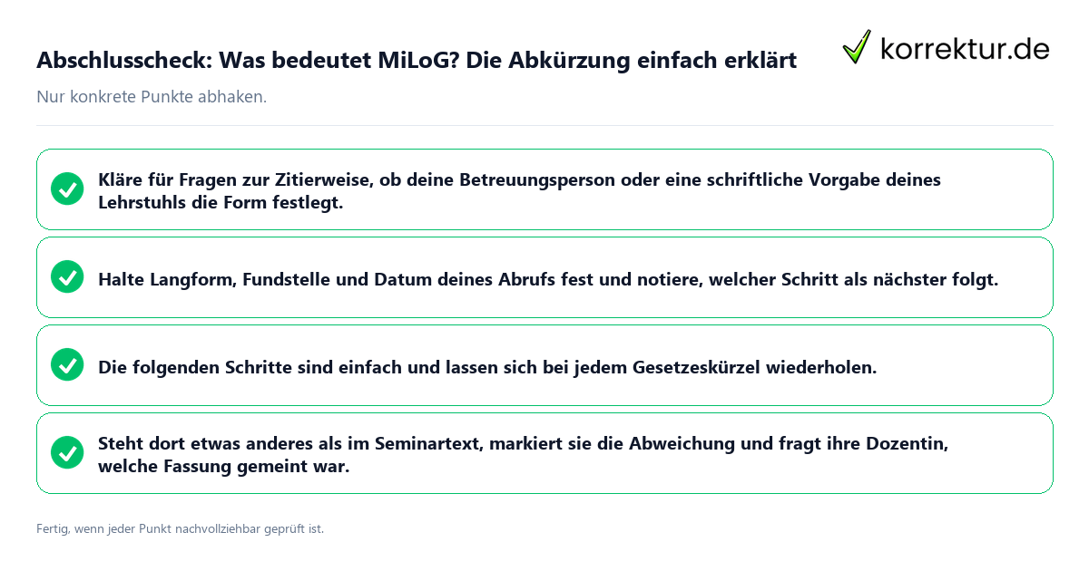Konkreter Abschlusscheck zu Was bedeutet MiLoG? Die Abkürzung einfach erklärt