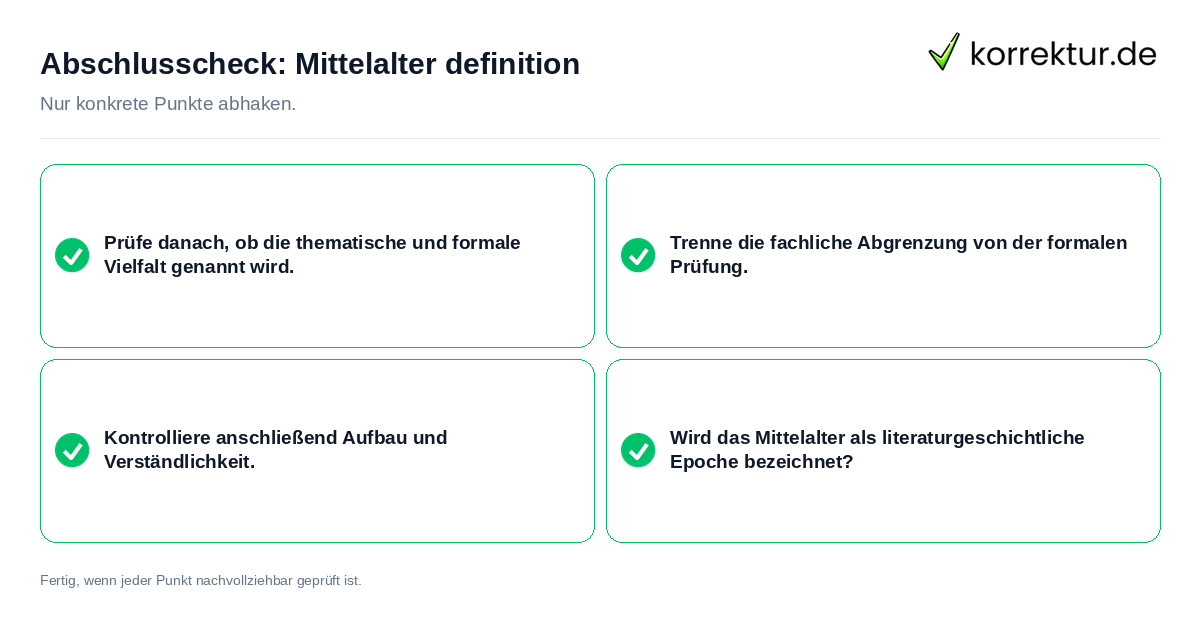 Abschlusscheck: Mittelalter definition Konkreter Abschlusscheck zu Mittelalter definition