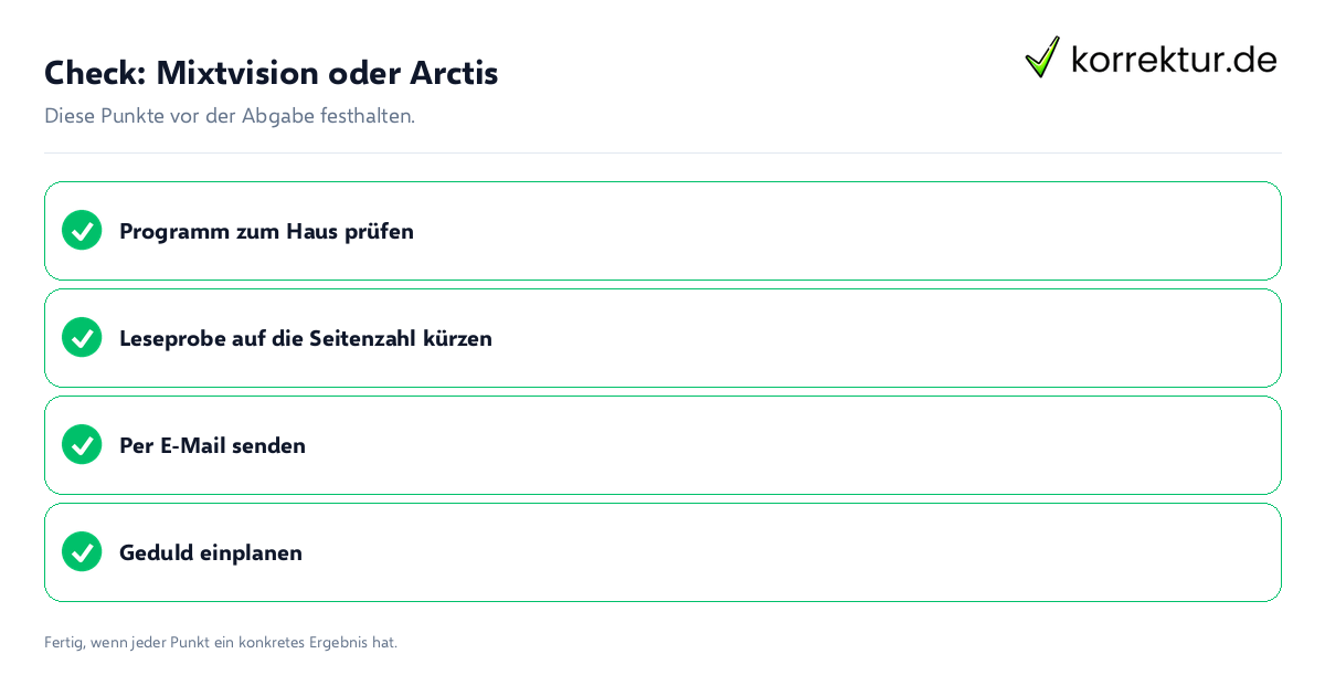Mixtvision oder Arctis: Prüfliste mit vier Punkten