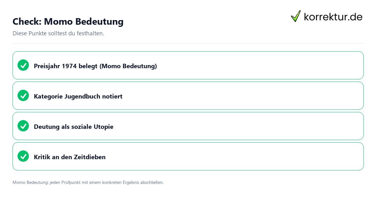 Momo Bedeutung mit einer themenspezifischen Checkliste