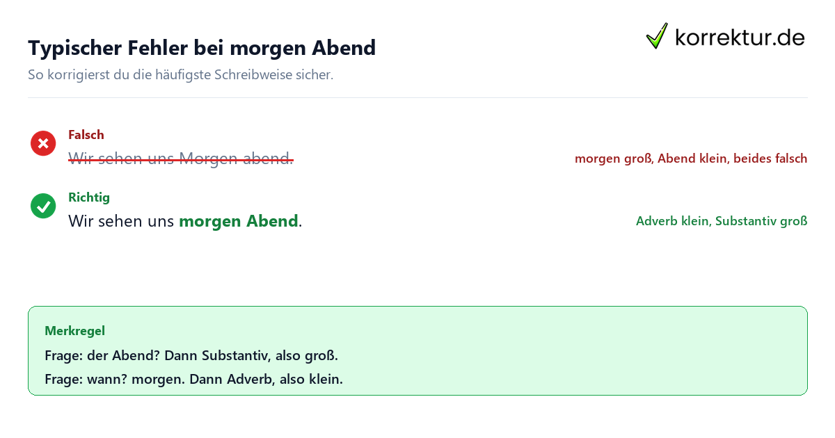 morgen Abend groß oder klein morgen Abend groß oder klein