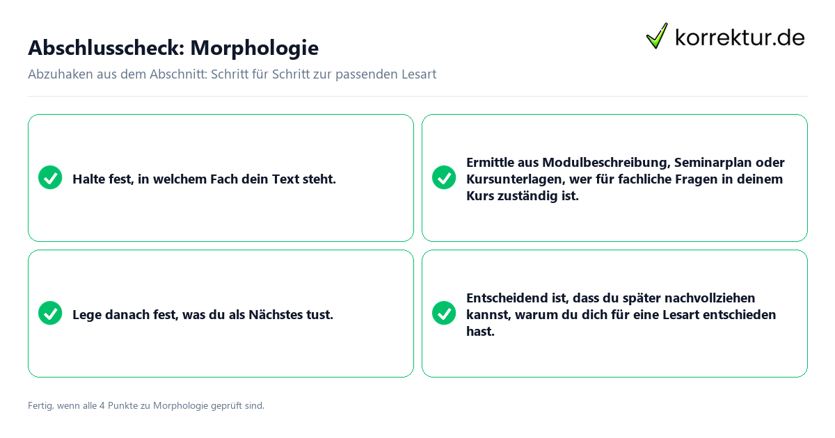 Abschlusscheck: Morphologie Konkreter Abschlusscheck zu Morphologie