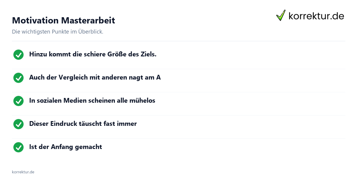 Motivation Masterarbeit Motivation Masterarbeit: Überblick
