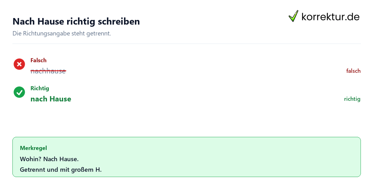 Nach Hause oder nachhause: richtige Schreibweise